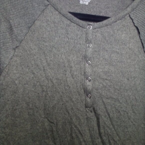 American Eagle Shirt XS Soft & Sexy Plush Long Sleeve Green Gray Color - Picture 8 of 16